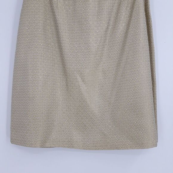 Vintage Cache Polka Dot Jacquard Metallic Gold Mini Pencil Skirt Sz 2 - Picture 7 of 10